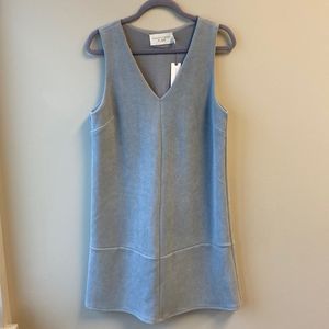 Anthropologie Elizabeth Crosby shift dress blue medium v-neck sleeveless